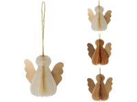 Papírdíszek 80 mm karácsonyfához angyalka mix arany csillámmal