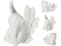 Fekvő angyalka – polirezin (vegyes méretek, fehér)