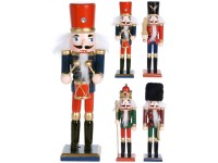 Fa dekoráció 50x45x180mm, diótörő álló mix, színes