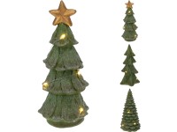 LED dióda dekoráció poliszton 67x65x155mm fa mix, zöld