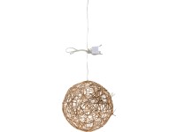 LED gömb fém 200x200mm függő időzítővel, arany