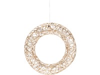 LED karácsonyi koszorú fémből, 300x70x300mm, függő időzítővel, arany