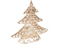 LED dióda dekoráció fém 300x80x300mm fa időzítővel, arany