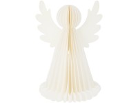 LED dióda papír angyal 195x200x285 mm állványon időzítővel, fehér
