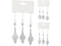 Akasztós dekor poliszton 90x25x90/90x10x100mm gyémánt mix, átlátszó