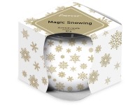 Emocio Üveg Decor 70x62 mm Magic Snowing fehér-arany, illatgyertya
