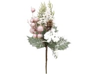 Zápich větvička 240 mm s bobulemi, bílý stromek