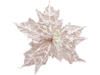 Zápich látkový květ 240 mm zasněžený, starorůžový