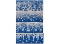 Okenní fólie 210x600 mm vločky, rampouchy, mix