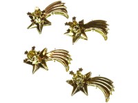 Kovový skřipec na svíčku 4ks, zlatý