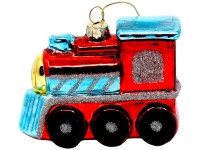 Ozdoby sklo 88 mm vláček, červený