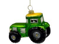 Ozdoby sklo 90 mm traktor, zelený