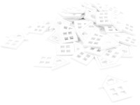 Fa dekoráció 40 db 29x24 mm házikó, fehér