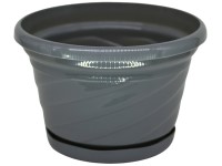 Kvetináč s miskou Malaga 150x105 mm sivá
