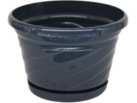 Kvetináč s miskou Malaga 150x105 mm antracit