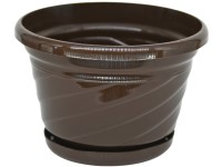 Kvetináč s miskou Malaga 150x105 mm hnedá