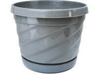 Kvetináč s miskou Malaga 190x130 mm sivá