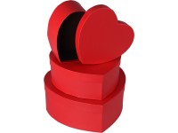 darabos ajándékdoboz-szett – szív alakú, piros (160–220 mm)