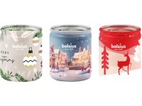 Bolsius Üveg 68x80mm Karácsonyi Mix II, illatogyertya