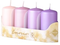 Emocio Valec 4ks 40x75mm metal mat fialový+ružový mix, sviečky
