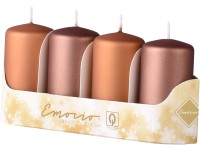 Emocio Valec 4ks 40x75mm metal mat hnedý mix, sviečky