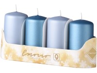 Emocio Valec 4ks 40x75mm metal mat modrý mix, sviečky