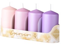 Emocio Valec 4ks 50x90mm metal mat fialový+ružový mix, sviečky