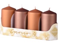 Emocio Valec 4ks 50x90mm metal mat hnedý mix, sviečky