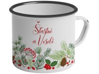 Fém bögre175x135x175mm Boldog Karácsonyt, színes