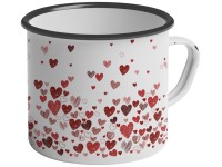 Bádog bögre 350 ml - színes szívek