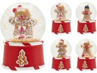 Havazó gömb 42x42x65 mm mézeskalács figurák, mix, színes