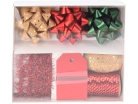 Dekoratív polipropilén szalagok és masnik 10 db szett 175x155x40mm, vegyes színek