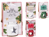 Aromalámpa 80x80mm + viaszfa, csillag, szív, vegyes színek