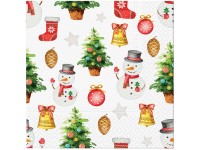 Szalvéta 20db Snowmen Pattern 33x33 cm