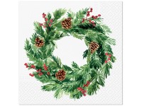 Szalvéta 20db Pine cones circle 33x33 cm