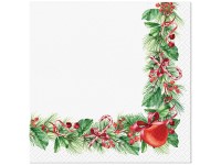 Szalvéta 20db Christmas branches decor 33x33 cm