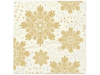 Szalvéta 20db Snowflakes gold 33x33 cm