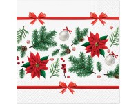 Szalvéta 20db Festive poinsettia 33x33 cm