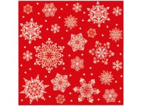 Szalvéta Airlaid 12db Snowflakes red 40x40 cm