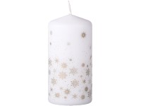 Henger 60x120 mm Hópelyhek Magic Snowing fehér-arany, gyertya