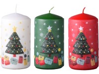 Henger 60x110 mm Karácsonyfa ajándékokkal, gyertya mix