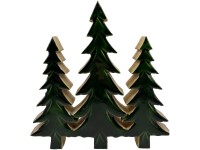 Dekoráció fa, zománc 215x40x228mm, fák állványon, zöld