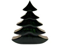 Dekoráció fa, zománc 127x25x145mm, fa állványon, zöld