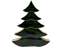 Dekoráció fa, zománc 172x25x195mm, fa állványon, zöld