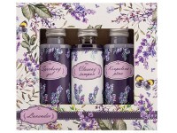 Dárková souprava Lavender obsahuje sprchový gel, šampon a pěnu do koupele