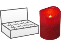 LED sviečka 50x65mm plápolajúca s časovačom, červená