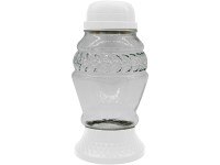 Madona Temetői üveg LED 20cm koszorú fehér