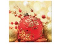 Szalvéta 20db Red and gold bauble 33x33 cm