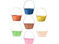 Košík prútený s uchom 200x230x200 mm, mix farieb