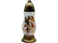 Temetői üveglámpás Madonna 28 cm – Angyal, 24 óra
